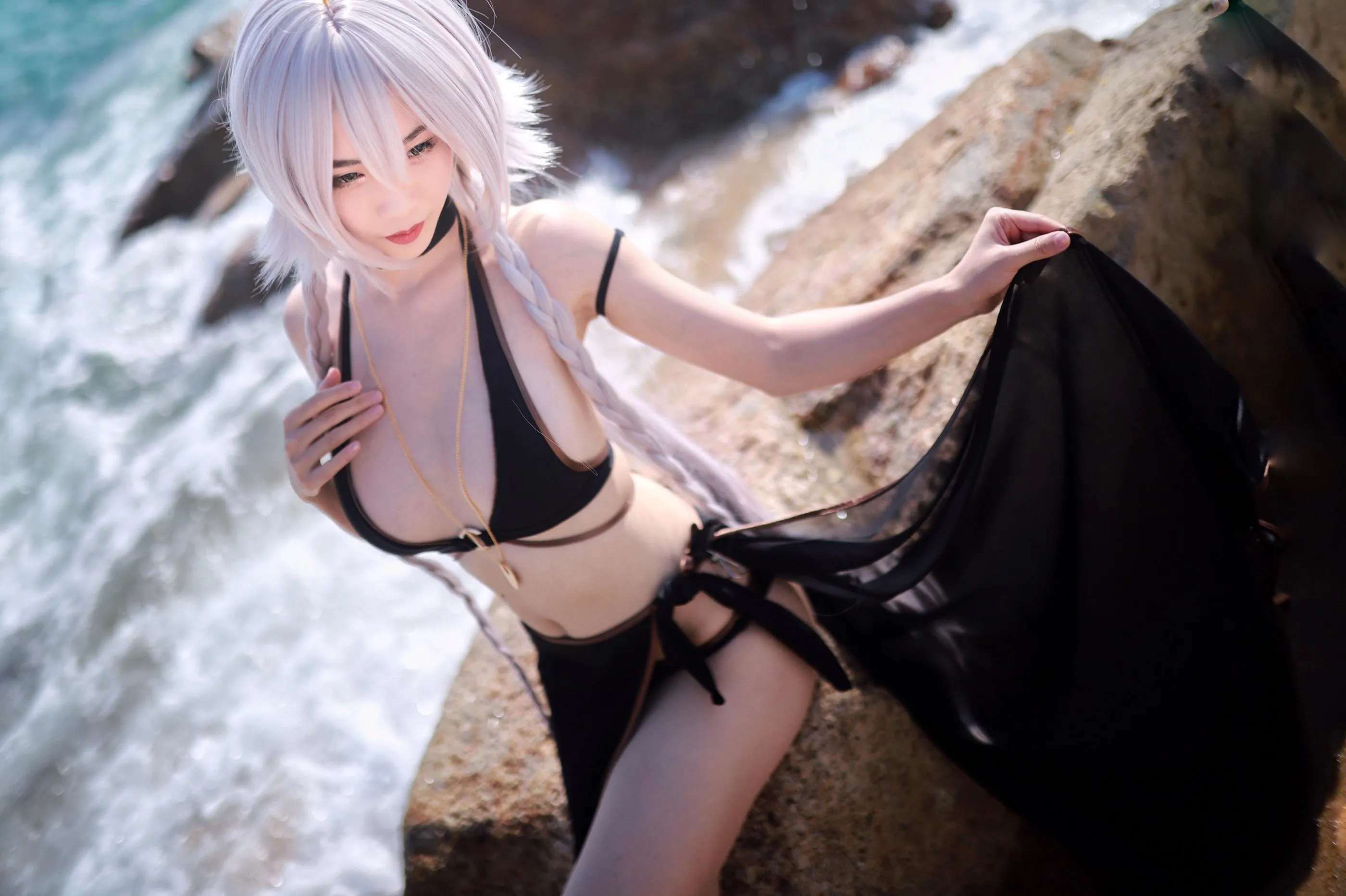抖娘-利世 – NO.41 黑贞德泳装 [40P]插图3